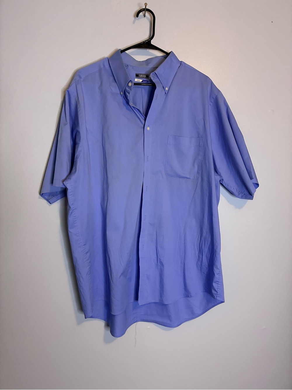 Izod Men's Short Sleeve Button-Down Shirt - Periwinkle Blue
